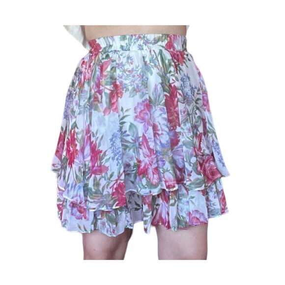 Vintage 70s cream and pink floral skirt and blazer suit set M - Picture 7 of 12